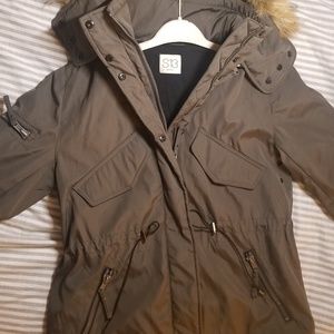 [SOLD] S13 NY* Olive Faux-Faur Hooded Zip Parka